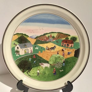 Villeroy and Boch cabinet plate, Villeroy and Boch Summer plate, Villeroy and Boch 4 Seasons plate, naif Summer plate, 9 inch display plate