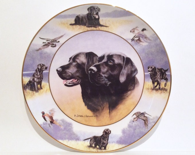 Royal Doulton Bone China Black Labrador Plate Franklin Mint Etsy