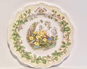 Brambly Hedge Spring 8 inch plate, Royal Doulton Brambly Hedge plate, Doulton bone china, Brambly Hedge Spring collectors plate, wall plate