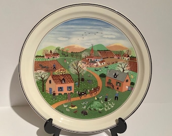 Villeroy and Boch cabinet plate, Villeroy and Boch Spring, Villeroy and Boch 4 Seasons plate, naif Spring plate, 9 inch display plate
