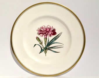 Royal Worcester Pink bone china plate, Pink flower hand painted plate, Pink 9 inch bone china plate, pink and gold plate, Pink cabinet plate