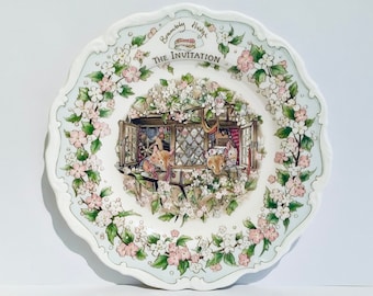 Assiette The Invitation Brambly Hedge, assiette Royal Doulton Brambly Hedge 20 cm, assiette sortie surprise, assiette de collection Brambly Hedge Wilfred