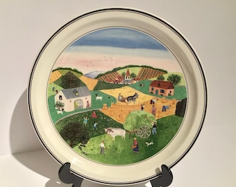 Villeroy und Boch Kabinett Teller, Villeroy und Boch Teller Sommer, Villeroy und Boch 4 Jahreszeiten Teller, naif Sommerteller, 9 Zoll Display Teller