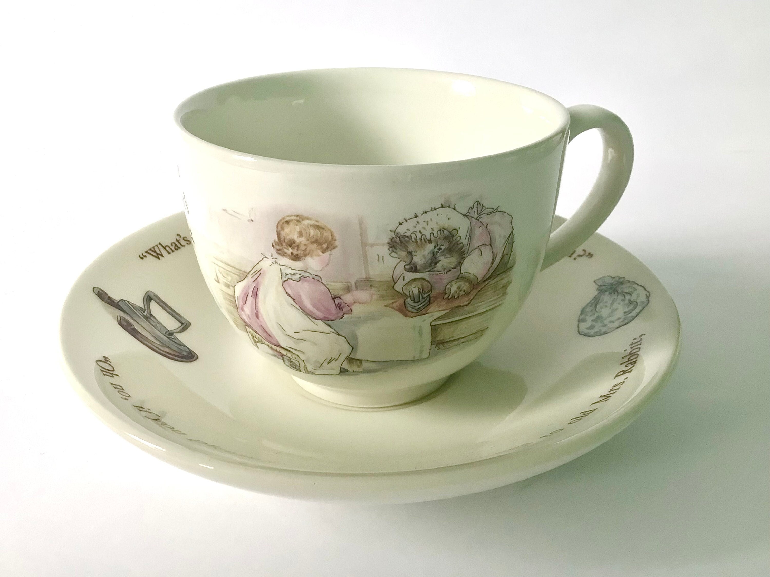 Mrs Tiggy-winkle Cup and Saucer, Beatrix Potter Full Sized Duo 
