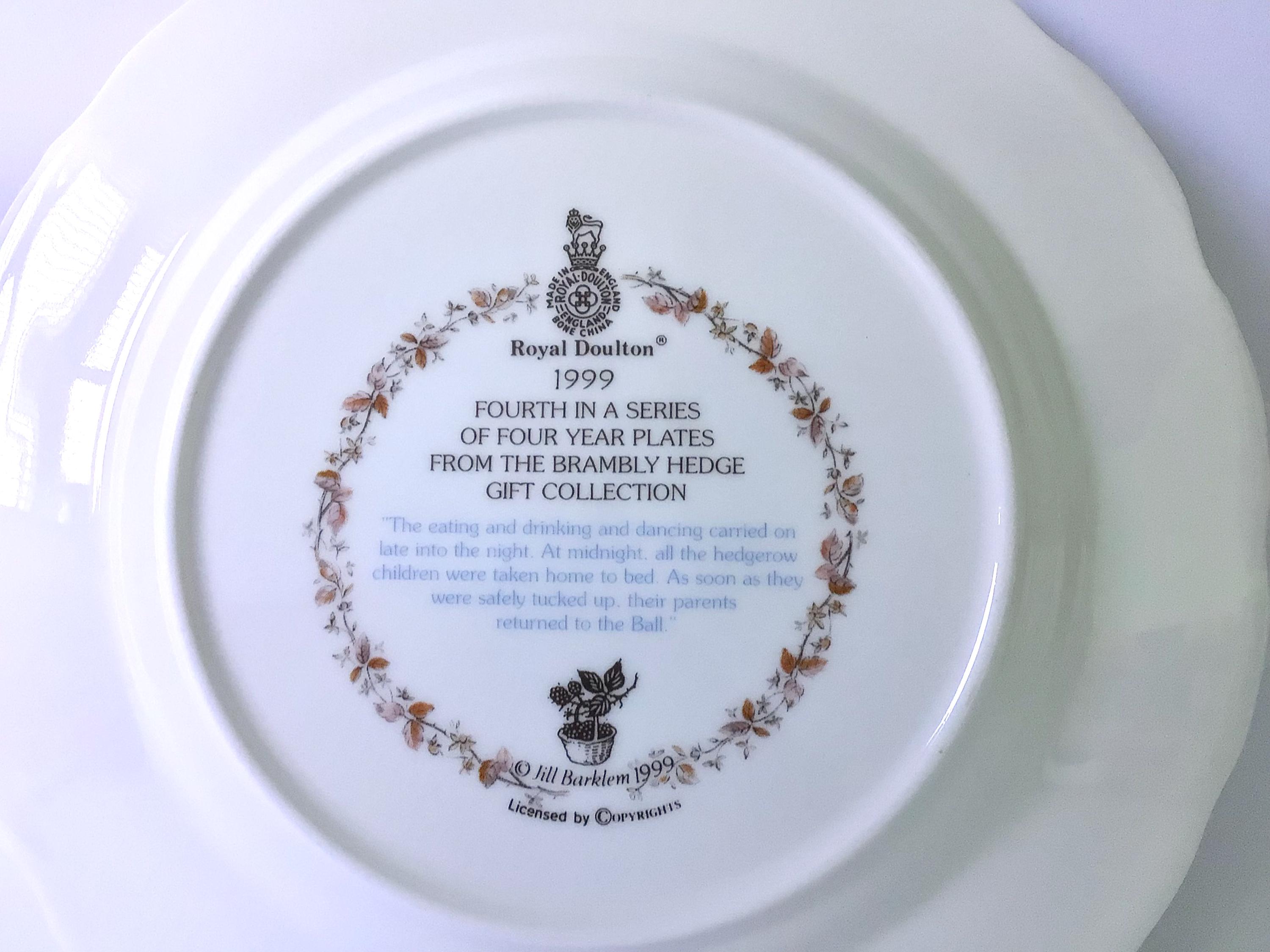Brambly Hedge 1999 Year Plate, Royal Doulton 8 Inch Plate - Etsy