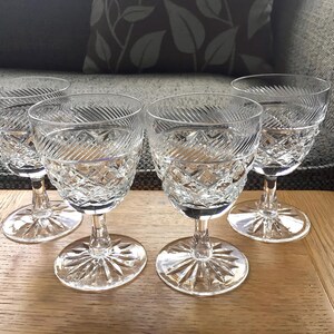 Set of 4 crystal sherry glasses, 4 port or madeira glasses, crystal glasses, four sherry glasses, set of four vintage sherry glasses