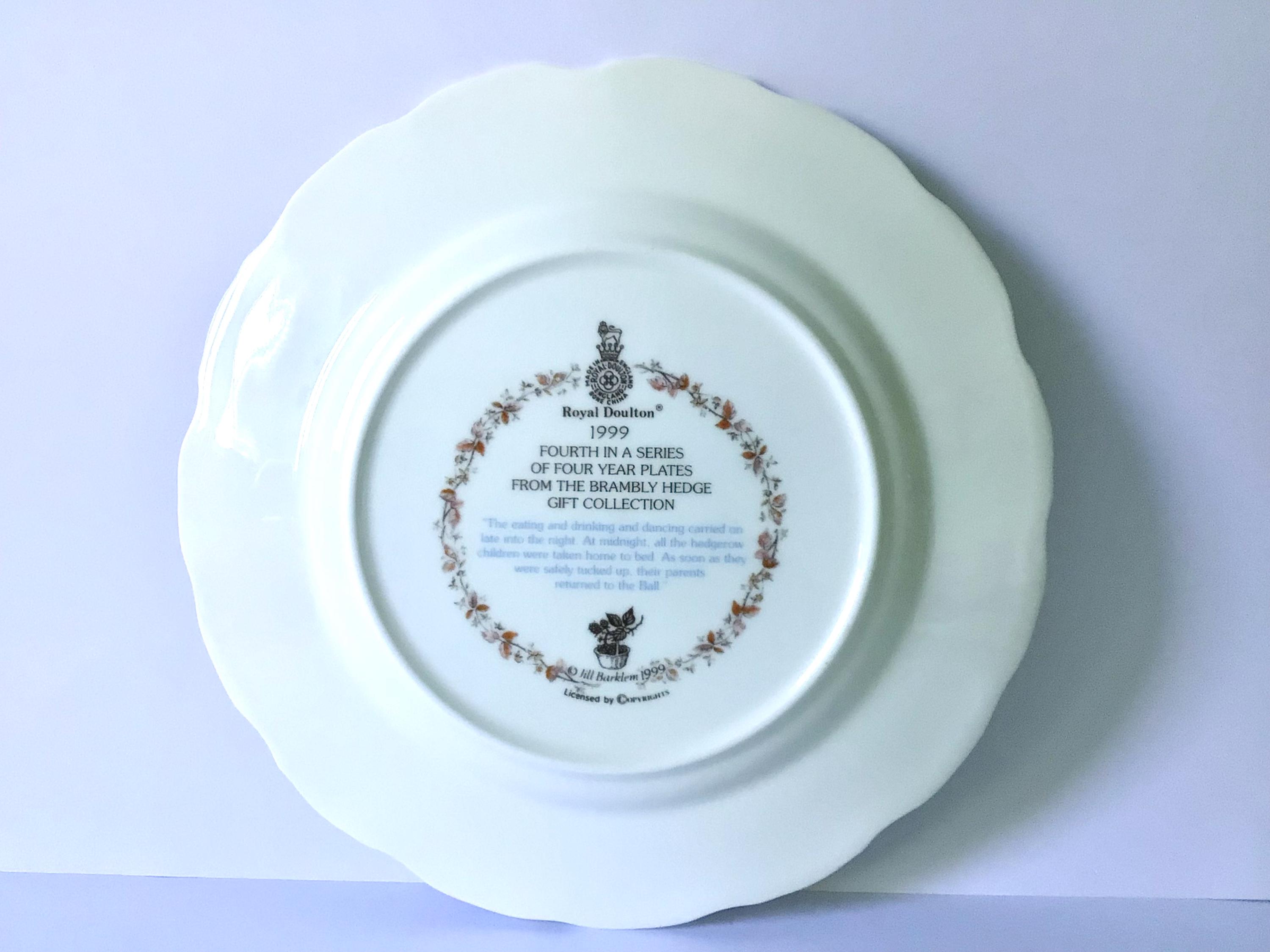 Brambly Hedge 1999 Year Plate, Royal Doulton 8 Inch Plate - Etsy