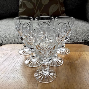 Set of 6 crystal sherry glasses, 6 port or madeira glasses, crystal glasses, six sherry glasses, set of six vintage sherry glasses