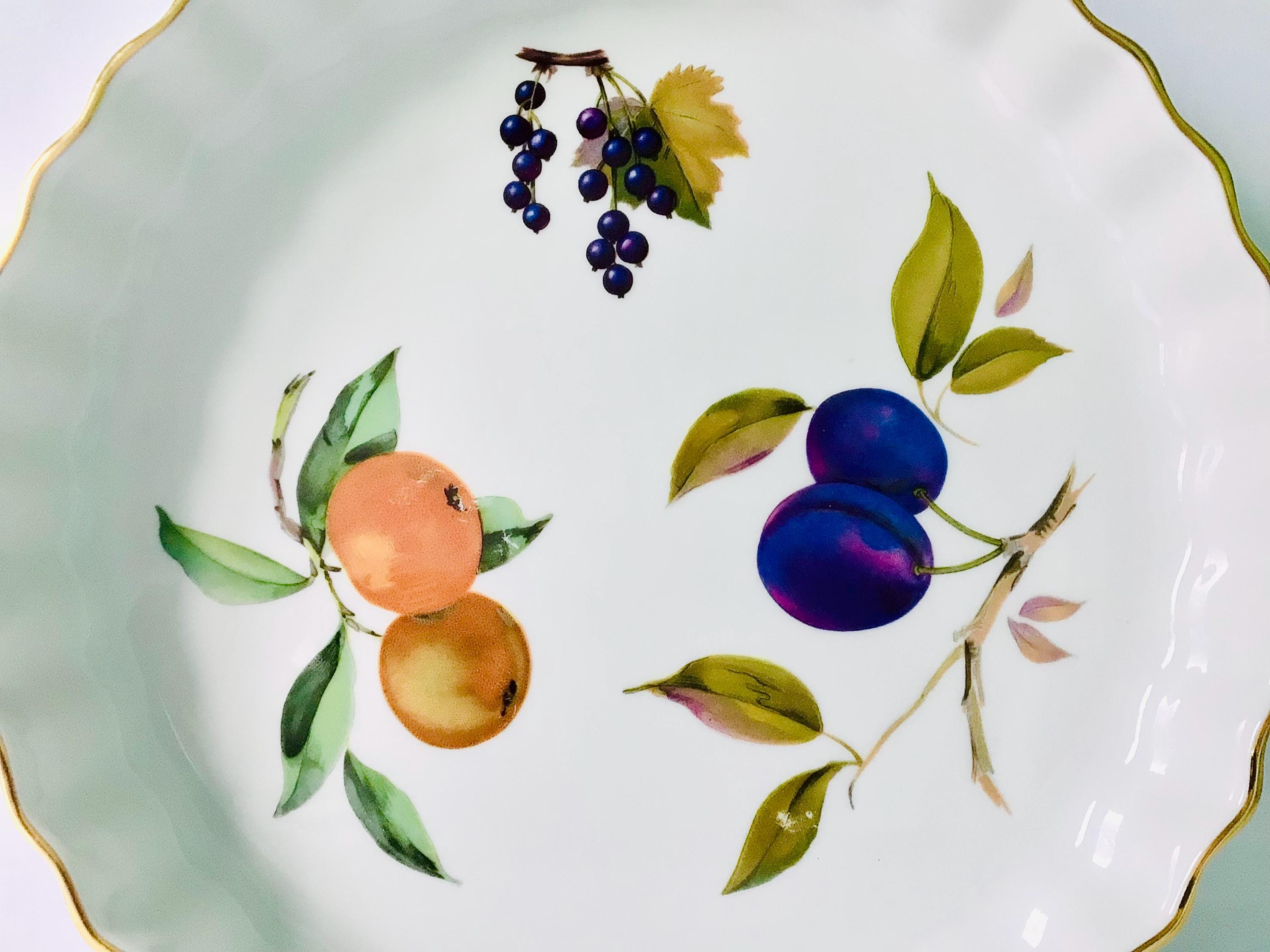 9インチ ウースター イヴシャム フラン皿、ロイヤル ウースター 磁器製