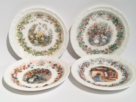 Brambly Hedge Four Seasonsコースター4枚、Royal Doulton 4インチ 