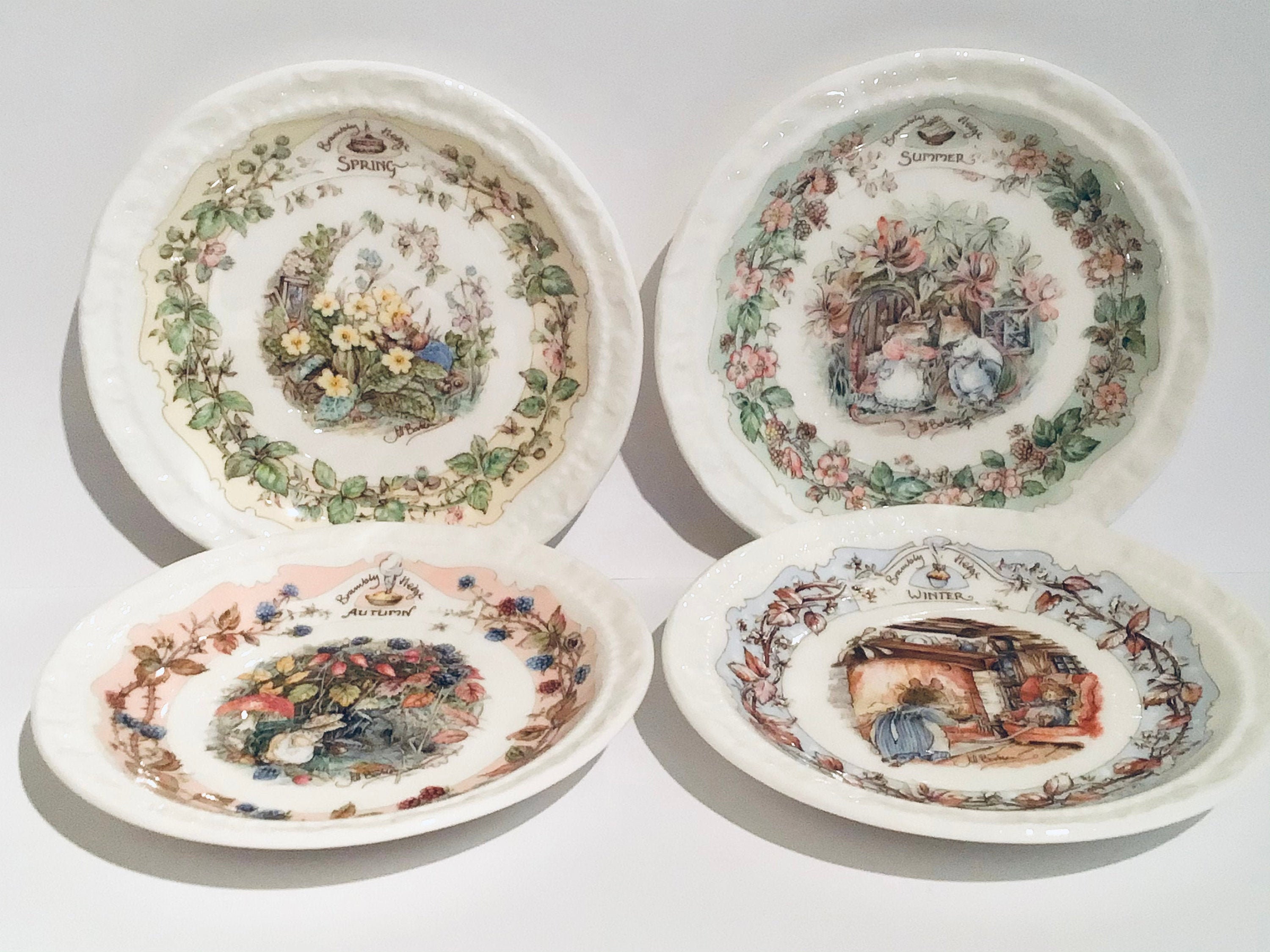 Brambly Hedge Four Seasonsコースター4枚、Royal Doulton 4インチ