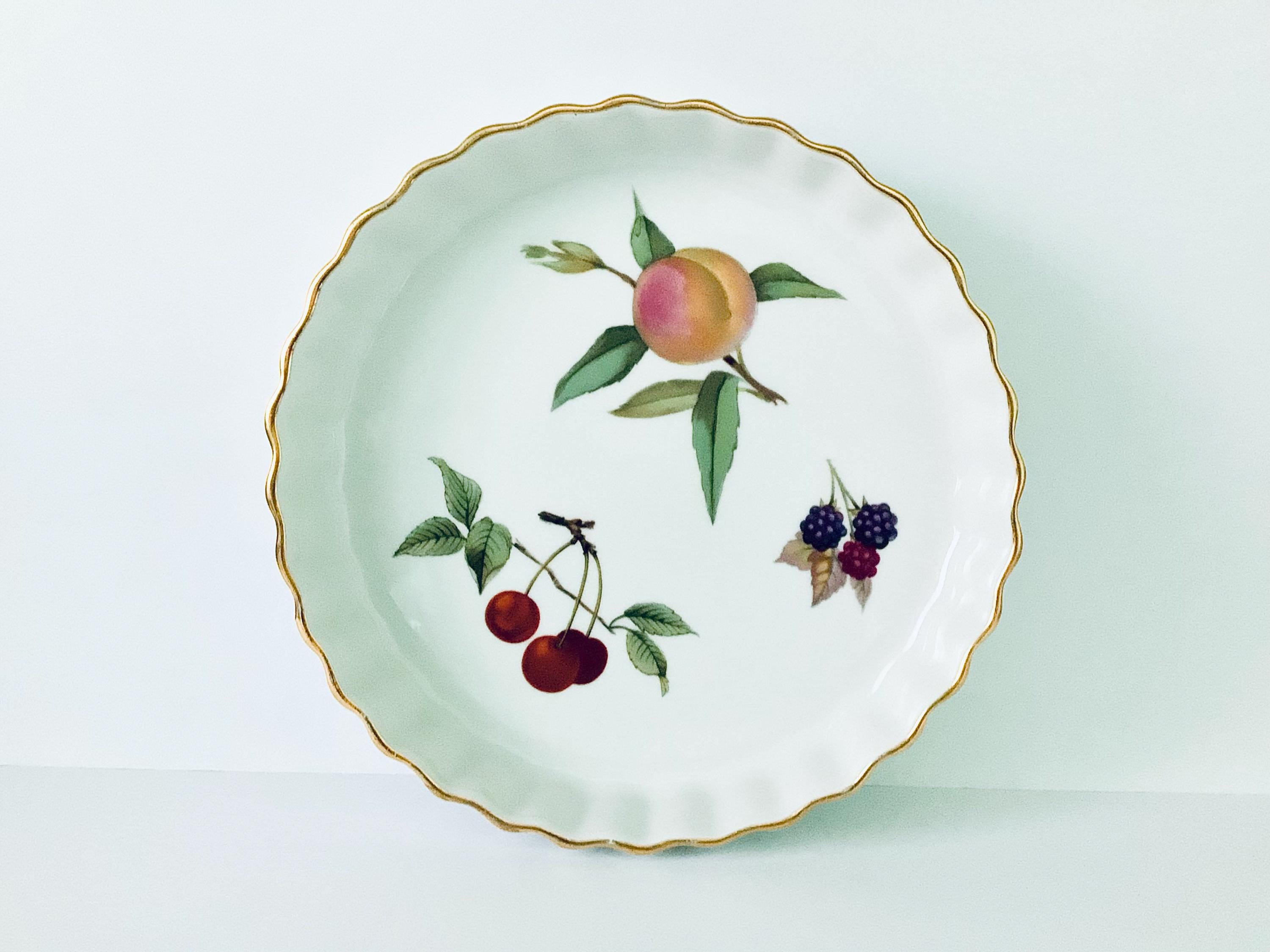 7インチ ウースター イヴシャム フラン皿、ロイヤル ウースター 磁器製