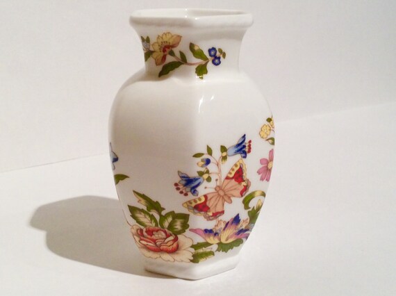 Aynsley Cottage Garden Bone China Vase Vintage Bone China Etsy