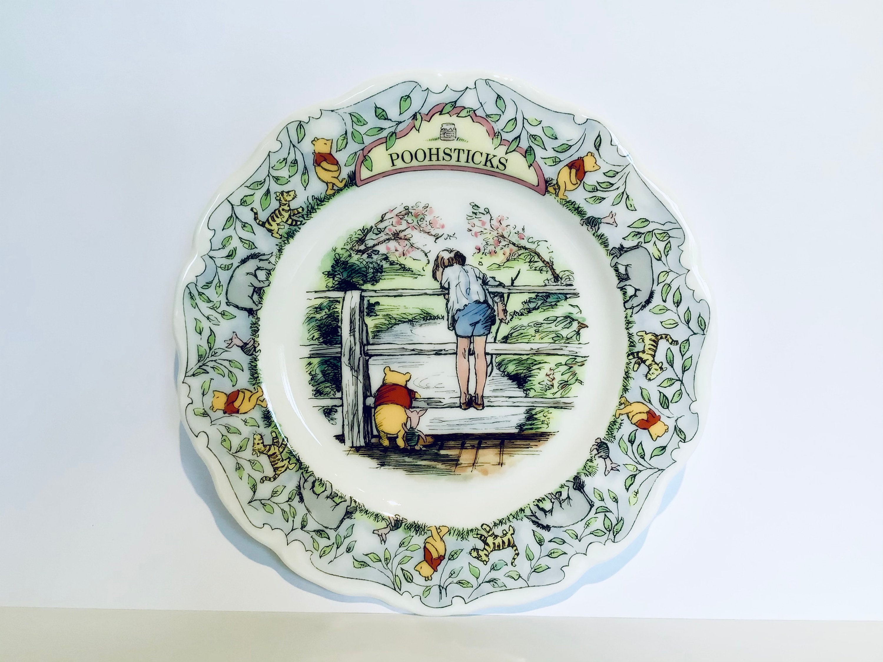 Winnie the Pooh Poohsticks Plate, Royal Doulton Winnie the Pooh 