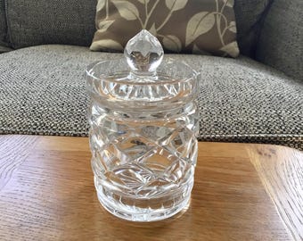 Kristallen jampot, glazen jampot met deksel, kristallen jampot, helderglazen jampot, kristallen jampot