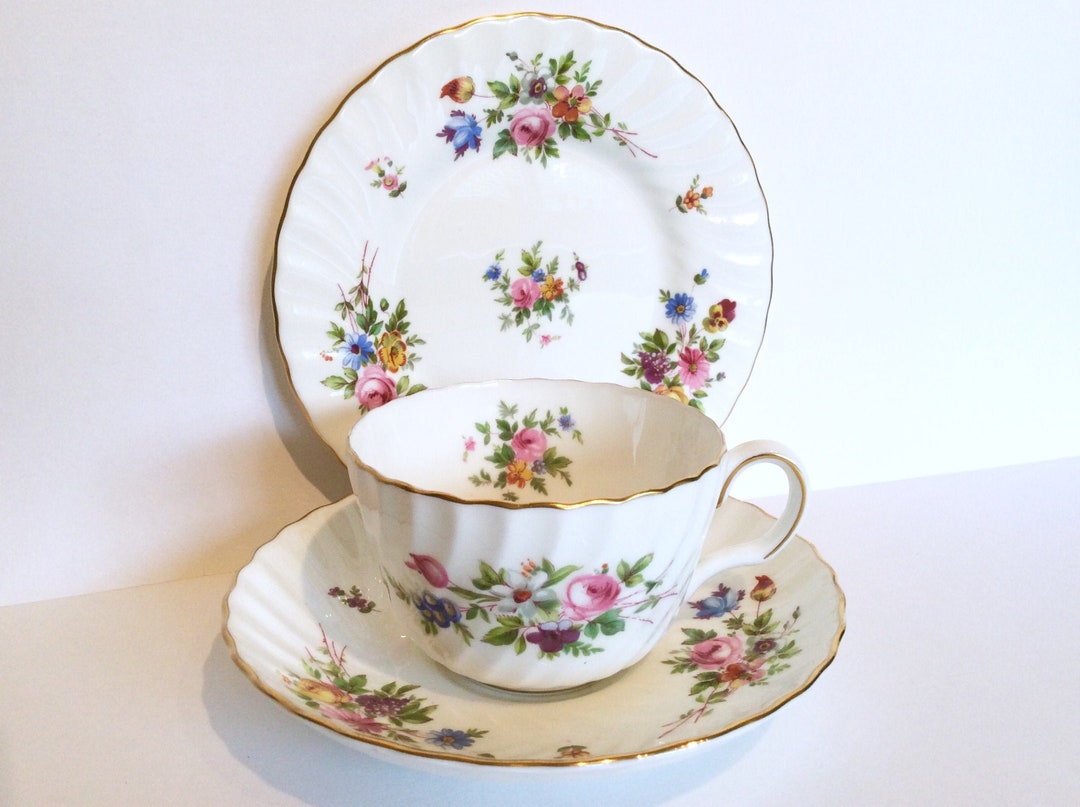 Minton Marlow Bone China Trio, Mid Century China Trios, Minton Marlow