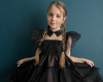 Miércoles Baby Dress, Miércoles Vestido Negro, Vestido Negro