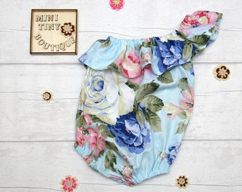 Ruffle collar baby sunsuit / baby playsuits / baby overalls cake smash outfit / newborn romper / Bubble Romper  Baby girl playsuit