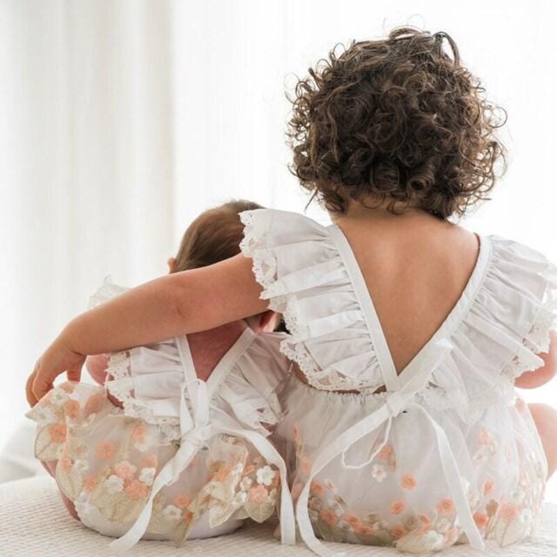 Baby Lace Neck Romper (6-24m) - Ivory