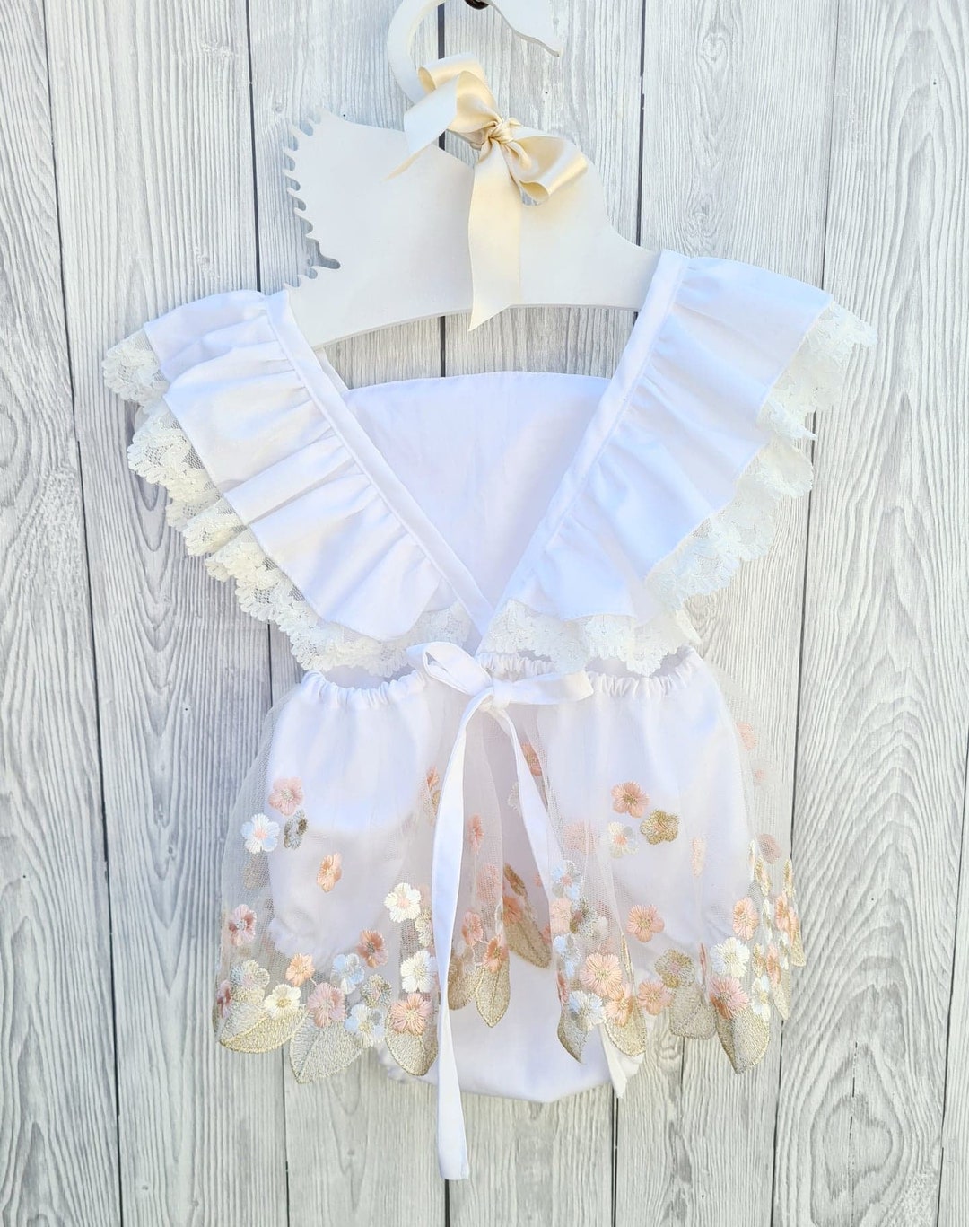 Baby Girl White Romper With Lace Baby Girl Photoshoot Romper Etsy UK