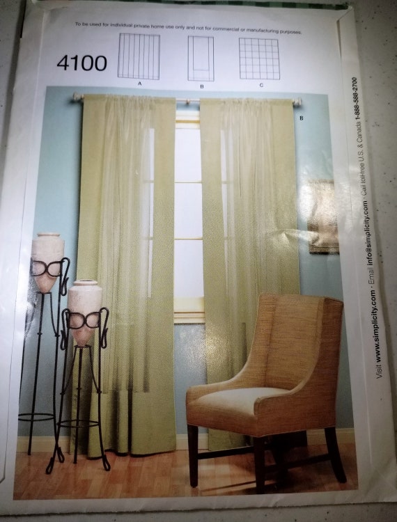 Simplicity 4100 Christopher Lowell Drapery Panel Pattern Instructions New