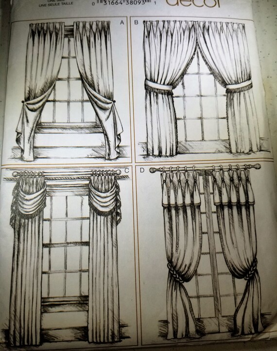 Vogue Decor V7891 Pinch Pleat Drapery Pattern 4 Variations New Etsy