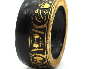 Memento Mori Pirate coin ring made from pure copper coin Can size 7-16 