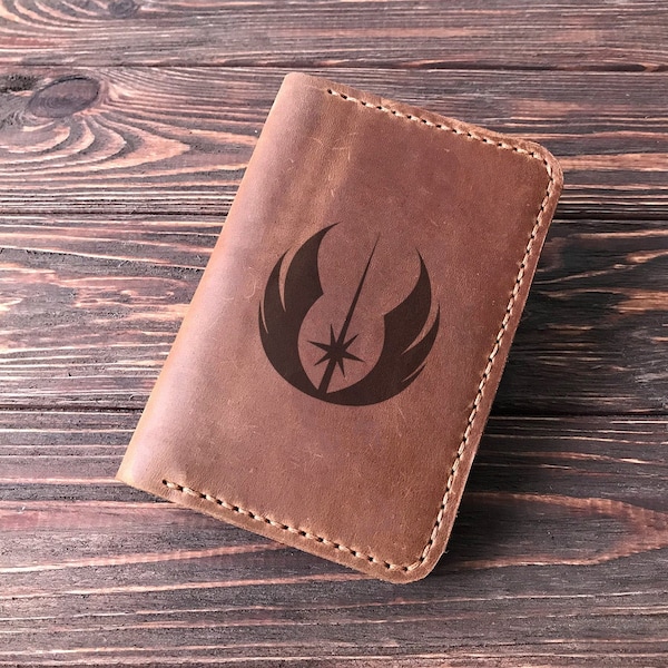 Jedi Order Passport Cover. Star Wars Gift Passport Wallet. Personalized Leather Passport Holder Husband Gift Gift for Him, Boyfriend Gift
