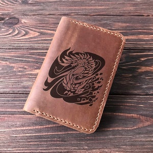 Weihnachtsgeschenk für Gamer Monster Hunter World Alatreon Passport Cover Leder Passport Brieftasche MHW Geschenk Passport Inhaber Geschenk für Ihn s20