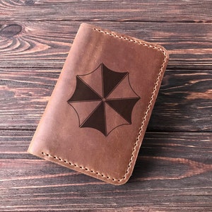 Umbrella Corporation Resident Evil paspoort portemonnee kerstcadeau voor gamer paspoorthoes lederen paspoorthouder gepersonaliseerd cadeau voor hem