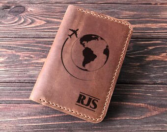 Funda de cuero para pasaporte, billetera para pasaporte, funda para pasaporte personalizada, regalo de viaje, estuche para pasaporte, funda para pasaporte personalizada, regalo de Navidad k4