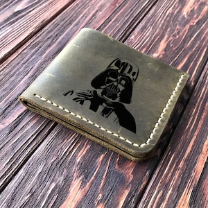 Weihnachtsgeschenk für Freund Star Wars Brieftasche personalisierte Herren Brieftasche Darth Vader Gravierte Leder Brieftasche Herren Mann Geschenk, Star Wars k14