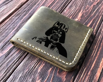 Christmas Gift For Boyfriend Star Wars Wallet Personalized Mens Wallet Darth Vader Engraved Leather Wallet Mens Husband Gift, Star Wars k14