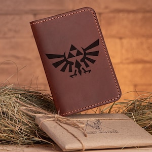 Cartera para pasaporte de la leyenda de Zelda, regalo personalizado para gamers, funda de cuero para pasaporte, regalo de Zelda, regalo de Navidad para novio, fundas para pasaporte de Zelda k36