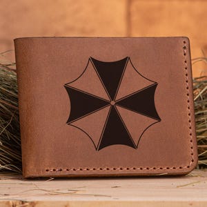 Umbrella Corporation portefeuille cadeau de Noël pour joueur Resident Evil portefeuille en cuir personnalisé homme mari cadeau pour homme cadeau pour lui s12