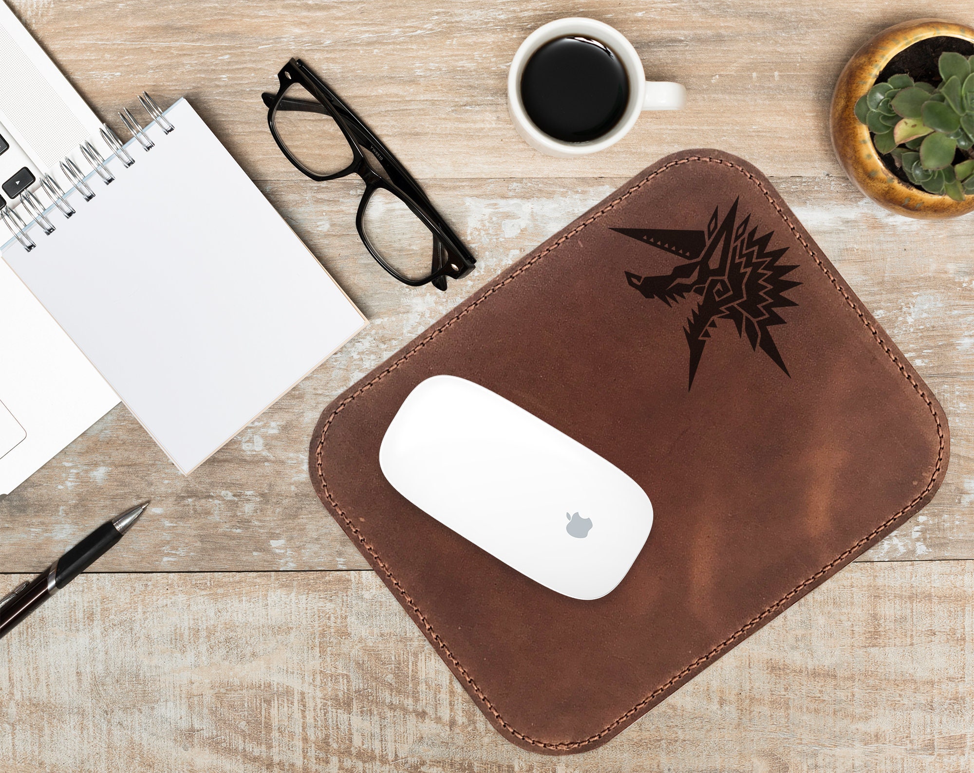 Leather Mouse Pad Monster Hunter World Zinogre Christmas Mens | Etsy