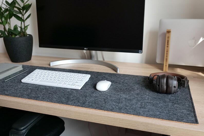Large Felt and Cork Desk Mat Personalized Keyboard Mat Home Etsy