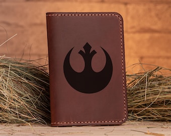 Rebel Alliance Passport Cover Star Wars Gift Passport Wallet. Personalized Leather Passport Holder Husband Gift Gift for Him, Boyfriend Gift