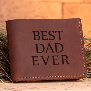 La mejor billetera para papá de todos los tiempos: regalo para papá, regalo personalizable para el día del padre, regalo personalizado para papá, billetera de cuero personalizada, regalos divertidos para papá