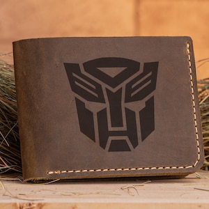 Autobot Leder Brieftasche Transformatoren personalisierte Leder Brieftasche Herren individuelles Geschenk, Geschenk für ihn, Geschenk für Mann Weihnachtsgeschenk k247
