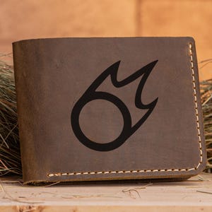BLACK MAGE Final Fantasy Leather Wallet Christmas Gift for Gamer Gifts For Boyfriend Personalized Billfold Wallet Gift For Him / For Guys