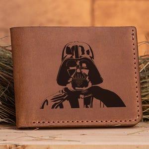 Darth Vader Brieftasche, personalisierte Herren Brieftasche Star Wars graviert Leder Brieftasche Herren Mann Geschenk, Star Wars Weihnachtsgeschenk für Freund k15