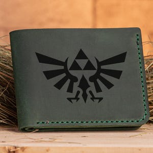 Regalo para gamer Billetera Legend Of Zelda Billetera personalizada para hombre Billetera de cuero Zelda Regalo para hombre geek Regalo para gamer para él, regalo para esposo k36