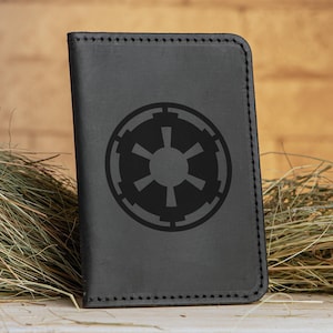 Capa para passaporte do Império Galáctico, carteira para passaporte de presente de Star Wars, porta-passaporte de couro personalizado, presente para marido, presente para namorado