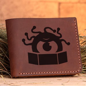 Cartera Beholder, regalo de D&D para gamer, cartera de cuero personalizada de DnD, regalo para geeks, para hombres, para él, para su esposo, k245