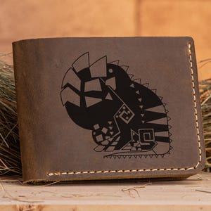 Dodogama Monster Hunter World Leder Brieftasche Weihnachtsgeschenk für Gamer MHW Geschenk Brieftasche personalisierte Herren Brieftasche Mann Geek Geschenk für ihn s27