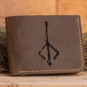 Bloodboree Leder Brieftasche, Geschenk für Gamer personalisierte Echtleder Brieftasche Herren Geek Geschenk, Geschenk für ihn, Geschenk für Mann k211