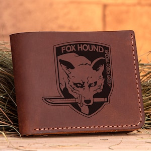 Metal Gear Solid Geldbörse Fox Hound Weihnachtsgeschenk für Gamer Personalisierte Herren Geldbörse MGS Leder Geldbörse Herren Mann Geek Geschenk für Männer k275