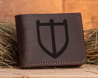 Final Fantasy Paladin Leather Wallet Christmas Gift for Gamer Gifts For Boyfriend Personalized Billfold Wallet Gift For Him / Gift For Guys