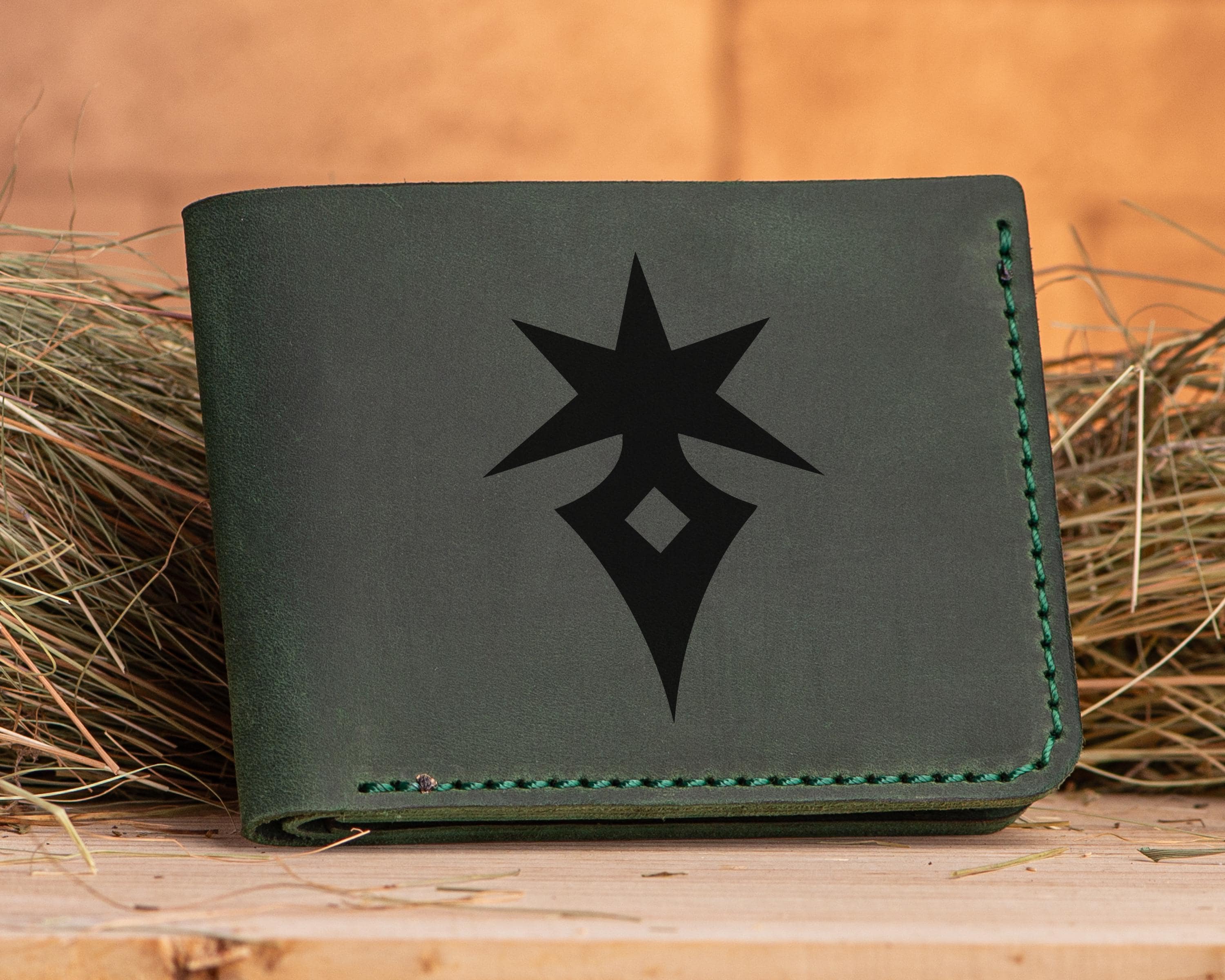 Final Fantasy Dark Knight Leather Wallet Christmas Gift for Gamer Gifts For Boyfriend Personalized Billfold Wallet Gift For Him / For Guys